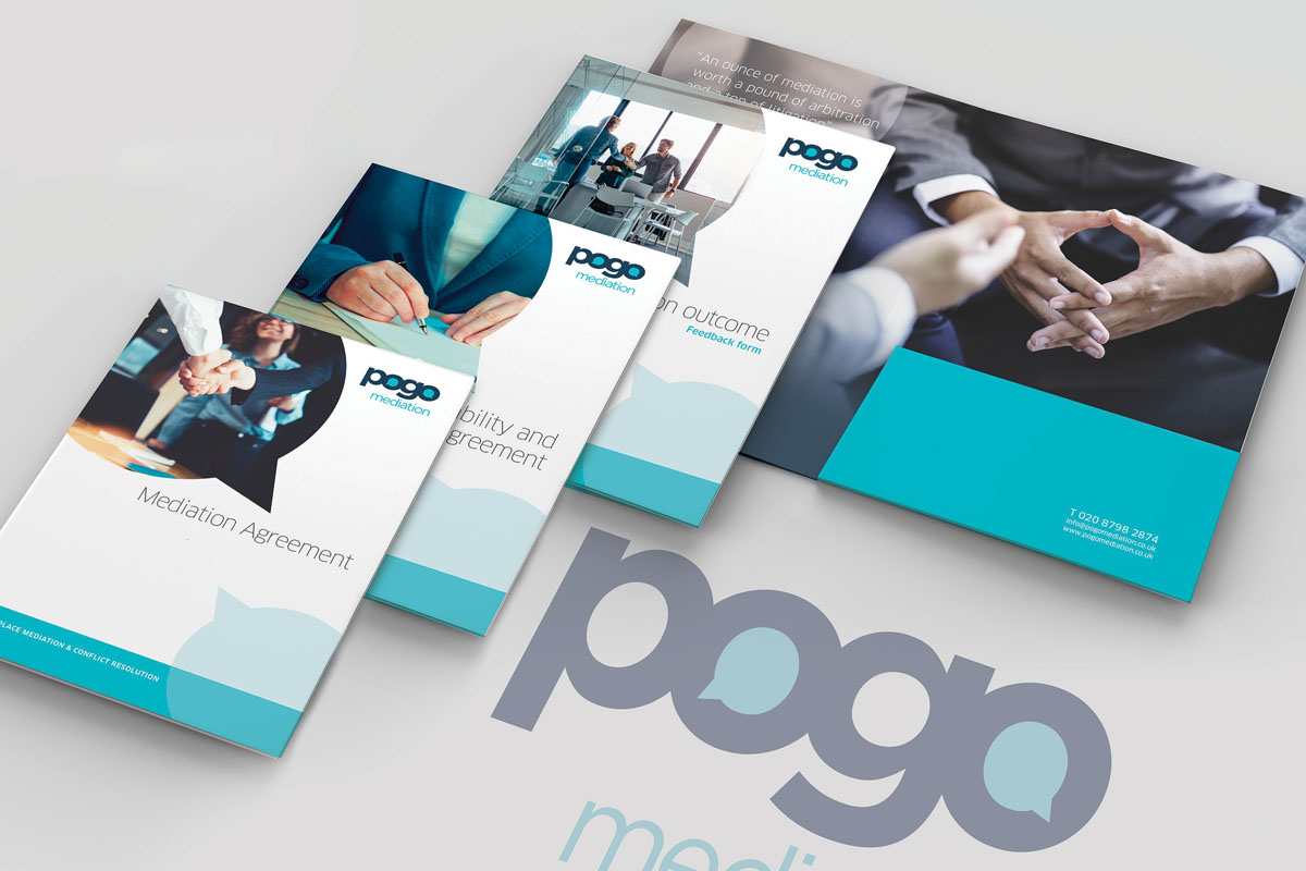 Zoo Design print design for Pogo Mediation